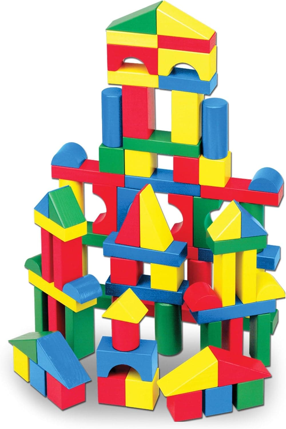 Melissa & Doug Wooden Building Blocks Set (100 Pieces)